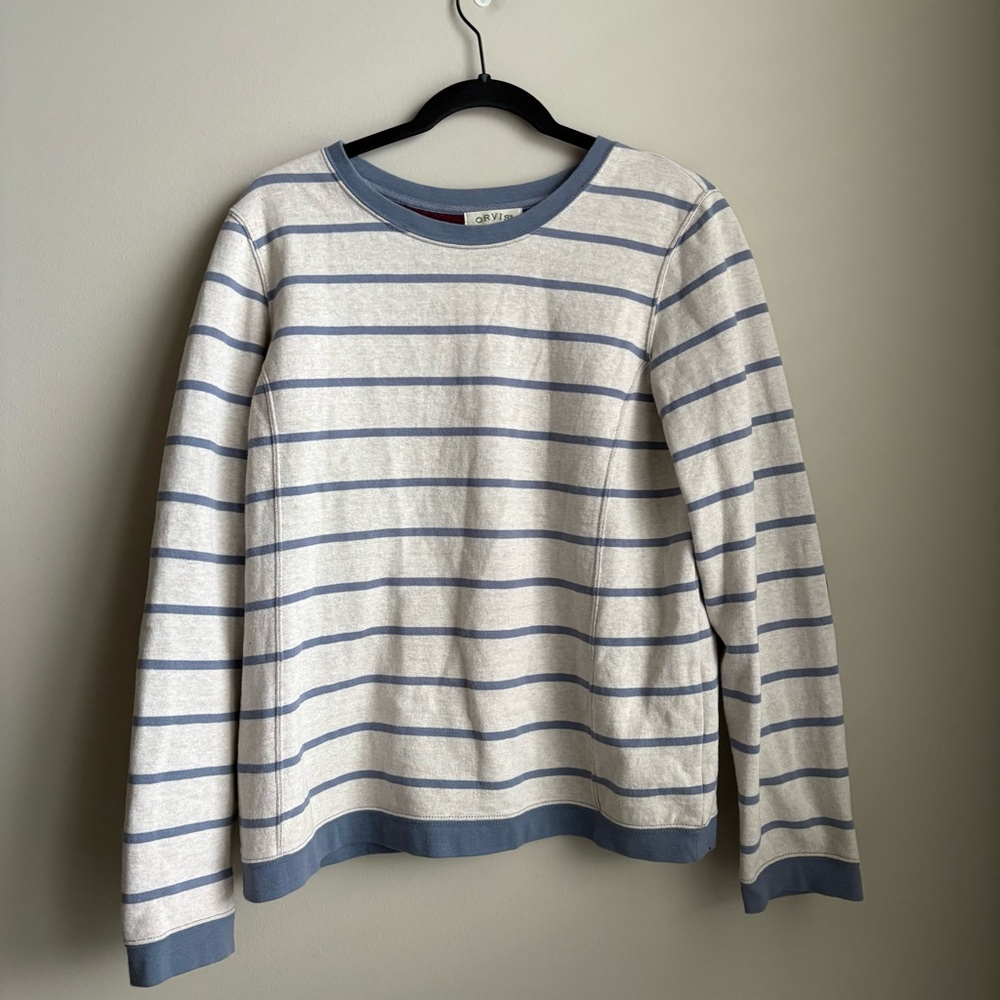 Striped Long Sleeve Orvis fleece with elbow pads